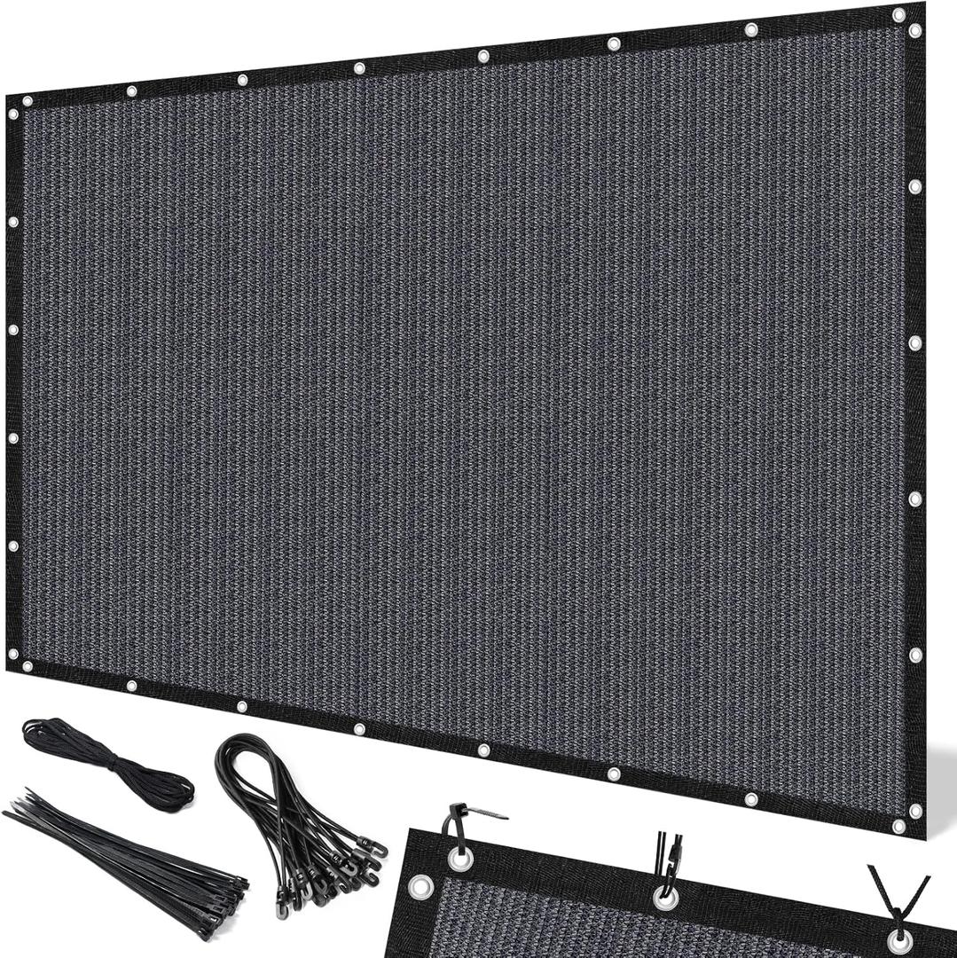 Artpuch 90% Sun Shade Cloth, 8 x 10 FT Pergola Shade Cover Canopy with Grommets, Sun Screen Fabric Tarp for Patio, Outdoor, Garden, Backyard, Dark Grey