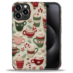 DAIZAG Case for iPhone 16 Pro Max, Christmas Coffee Snowflake Cane Full-Body Design Hybrid Dual Protection Soft TPU + Hard PC, Shockproof & Scratch-Resistant Protective Cover Phone Case for Men Women