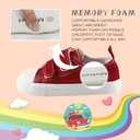 Toddler Boys and Girls Low Top Canvas Adjustable Strap Sneakers (6.5 Narrow Toddler, Red)