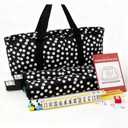 IFNOW American Mahjong Game Set - Portable Bag 166 Premium Tiles with 4 All-in-One Rack,100 Chips, Wind Indicator, English Manual Easy Carry Full Size Complete Mahjong Set (Polka Dot Bag Mahjong Set)
