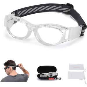 SooGree Kids Sport Glasses - Basketball & Football Goggles - Boys Safety Eyewear - Anti Shock Collision Glasses - Frame 7-14 (Transparent)
