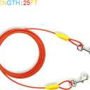 Petest 25ft Tie-Out Cable with Crimp Cover for Large Dogs Up to 90 Pounds