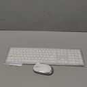 Wireless Keyboard and Mouse Combo - Full Size Slim Thin Wireless Keyboard Mouse with Numeric Keypad 2.4G Stable Connection Adjustable DPI (White & Silver)