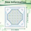 Blue and Green Floral Mahjong Mat 31.5"x31.5", Grandmillennial Hydrangea Flower Non-Slip Mahjong Mat Accessories for Dominoes Poker Card Board and Tile Games Gifts