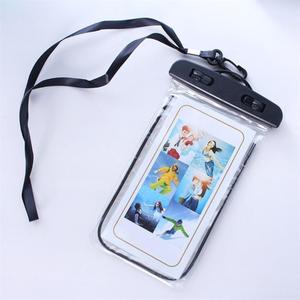 Full View Waterproof Luminous Waterproof Phone Case Transparent Touch Screen Phone Cover for Underwater Photography Swimming Bag,Black