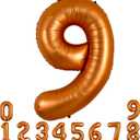 TONIFUL 40 Inch Orange Large Numbers Balloon 0-9 Birthday Party Decorations,Big Number 9 Foil Balloon Digital 9 for Birthday Party,Wedding, Bridal Shower,Engagement,Graduations,Anniversary,Baby Shower