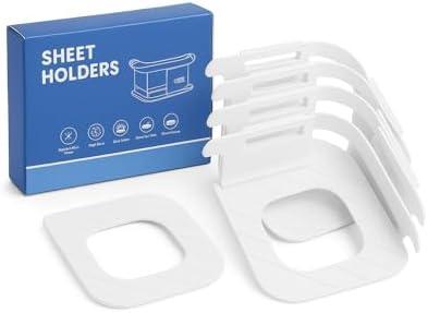 MTTRADERS Bed Sheet Holders for Corners 4Pcs Fitted Sheet Holders Keep Sheets Firm & Tight, Heavy Duty Bed Sheet Clips for All Mattress Sizes, Lock Sheet Holder for conrer