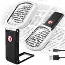 10X 45X Magnifying Glass with Light and Stand, Folding Handheld Reading Magnifier for Books with 3 Color Light Modes Hands Free Magnifiers for Seniors Low Vision for Close Work