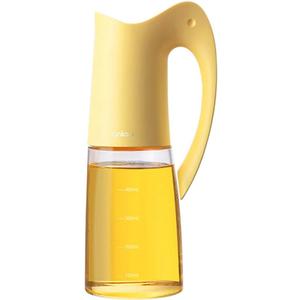 Ankou Olive Oil Dispenser Bottle-20oz 580ml Auto Flip Lid Glass Oil Bottle, Vinegar Condiment Storage Container with Scale, High Borosilicate Glass, Non-Drip Spout, Leakproof, for Kitchen Cooking