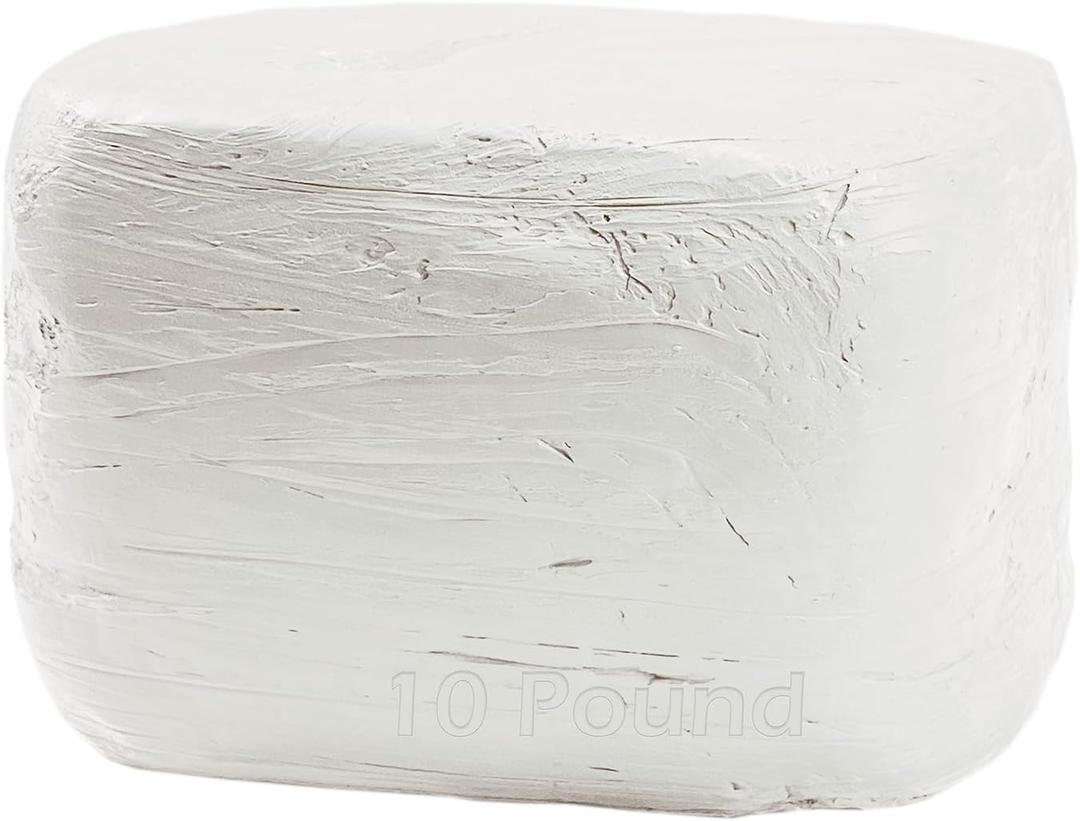 ReArt Natural Air-Dry Clay, for Sculpting, Wheel Throwing, Hand Building, All-Purpose Modeling Clay 10lbs for Sculpting (White 10LBs)