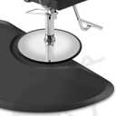 Saloniture 3 ft. x 5 ft. Salon & Barber Shop Chair Anti-Fatigue Floor Mat - Black Semi Circle - 7/8 in. Thick