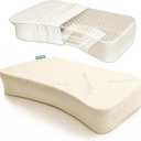 Cervical Pillow, Side Sleeper Pillow with 5" Loft & Shoulder Curve - 100% Natural Latex, Dual-Zone Adjustable Neck & Head Support, Flat-Top & Bottom-Up Design for Side, Back & Combo Sleepers