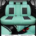 BGYFDU02 Seat Cover 5-Seater Full Set, Airbags Compatible with Synthetic Leather Car Seat Cushion Protectors (Bule-Black)