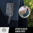 Holtzman's Gorilla Survival Tanto Fixed Blade Neck Knife with Kydex Sheath & Ferro Rod (Black) - Ideal for Outdoor Activities and Everyday Carry