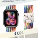 Yeahxing Nylon Braided Band for Apple Watch Ultra/2-49mm 46mm 45mm 44mm 42mm 41mm 40mm 38mm,Secure Stretchy Strap Women/Men,Parachute Buckle Bands for iWatch Series 11 10 9 8 7 6 5 4 3 SE (Black)