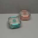 Freshmage Salad Lunch Containers To Go, 2 Pack 52-oz Bowls with 3 Compartments, Dressing Containers for Toppings, Snacks - Pink & Green