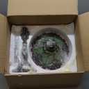 Tiffany lamp Green Baroque Style Stained Glass Table Lamp 12X12X19 Inches 3 -Way Tiffany Style Antique Light for Home Bedroom Living Room - 12W E26 Bulb Include