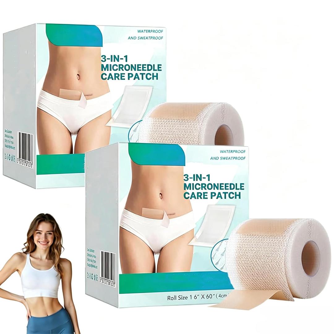3 In 1 Microdarts Care Patch-(1.6"X 60" Roll-1.5M), 2026 New Upgrade Silicone Scar Sheets, Reusable Silicone Scar Strips, Suitable for All Skin Types (2Boxes)