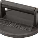 Cuisinart 6.5" Cast Iron Smashed Burger Press, Round Flat Edge Grill Press for Crispy Smash Burgers, Burger Tool for Grill and Griddle Accessories, for BBQs and Tailgates