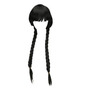 FBHLZ Long Black Braided Wig for Wednesday Addams Costume Big Girls Women Gothic High Heat Resistant for Costume Halloween Party over 14 Years