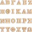 Double Layer Wooden Greek Letters 2 inch Unfinished Wood Greek Alphabets Letters 24Pcs Small Wood Letter for Crafts Paddle DIY Painting Arts Project Home Wall Decor (2 inch-24 pcs)