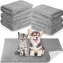 Thyle 12 Pcs Washable Pee Pads for Dogs Reusable Waterproof Training Puppy Pads Bulk Absorbent Pet Whelping Small Dog Mats for Crate Bed Sofa (Gray,18 x 24 Inch)