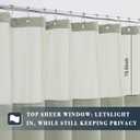 N&Y HOME Extra Long Waffle Weave Shower Curtain with Snap-in Fabric Liner & Hooks Set - 71" x 84", Hotel Style & Mesh Top Window, Machine Washable - 71x84 Inches, Sage Green
