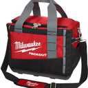 Milwaukee bag tool Milwaukee 48-22-8321 Tool Bag, 9.6 in W, 15 in D, 12.2 in H, 2 -Pocket, Polyester, Black/Red