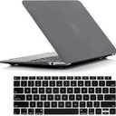 RUBAN Case for MacBook Air 13 inch Case 2022, 2021-2018 Release A2337 M1 A2179 A1932 - Protective Snap On Hard Shell Cover and Keyboard Cover for Version MacBook Air 13 with Touch Bar (Grey)