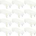 12 Pack Polyester Tablecloth 60 x 102 Inch Ivory Tablecloth for 6 Ft Rectangle Tables,Stain and Wrinkle Resistant Washable Fabric Table Covers Polyester Table Clothes for Wedding Parties Banque