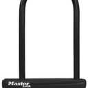 Master Lock Black Bike Lock with Key, Standard Size U-Lock for Bicycles and Other Outdoor Equipment, Anti-Theft Lock for Bikes, 8320D