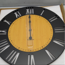 24 inch Large Thickened Frame Metal Large Wall Clock, Black Wall Clock with Hook, Battery Powered, Round Silent Roman Numeral Wall Clocks for Living Room, Kitchen, Bedroom, Home Decor