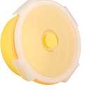 aqxreight Silicone Lunch Box 500ml Round Collapsible Container for Food Storage Microwave Safe Dishwasher Friendly Portable for Office Camping Hiking Picnics (Yellow)