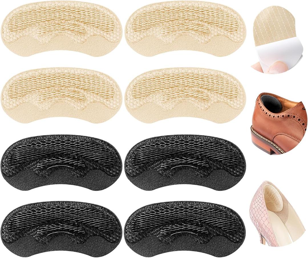 5 x 4D Cloud Heel Pads for Shoes Too Big, Ultra Comfort Heel Grips Inserts for Women Men, Heel Cushion Liners for Loose Shoes, Heel Protectors for Blister Prevention, Pain Relief (Multicolor, 4 Pairs)