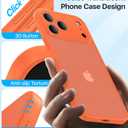 for iPhone 17 Pro Case, [Ribbed Non-Slip Sides] [Military-Grade Drop Protection] [Full Camera Protection] Anti-Yellow Soft-Touch Shockproof Slim Phone Case for iPhone 17 Pro, Orange