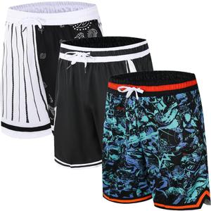 Mens Basketball Athletic Shorts with Zip Pockets Mesh Workout Active Performance Gym Shorts