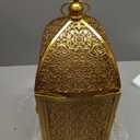 TRIROCKS Set of 2 Decorative Candle Lanterns 12/16.5'' H Candle Holder Gold