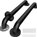 2 Pack Safety Shower Grab Bars for Seniors, Stainless Steel Anti Slip Shower Handle, ADA Compliant Hand Rails, Holds up to 500 LBS Grab Bars for Elderly for Wall (Black, 24 Inches)