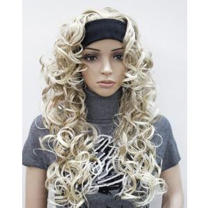 Wiginway 3/4 Band Headband wig Women's Light Blonde with Highlight Long Curly Wigs for Women ladies wigs