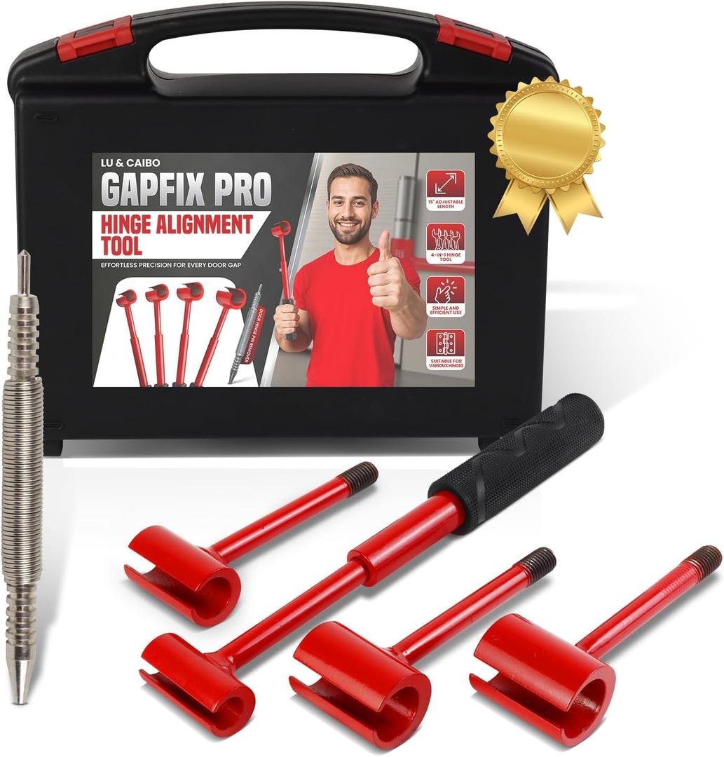 LU & CAIBO- 4-in-1 Door Hinge Adjustment Tool, Hinge Bender Tool, Door Adjustment Tool, Adjusting Wrench, Hinge Gap Adjustment Tool, Door Fixer, Door Adjuster