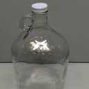 Skywin 1 Gallon Glass Jar with Lid, Clear Glass Gallon Jug for Brewing, Fermentation, Beverage Storage & Bulk Liquids, Airtight 38mm Screw Cap, Food Safe, Reusable Glass Jug with Carry Handle