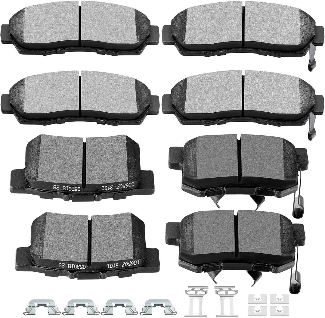 D1089 D1086 SCITOO Brake Pads Kits Front Ceramic Rear Semi-Metal 8pcs Fit For Acura RDX 2010-2012,For Honda Accord Crosstour 2010-2011,For Honda Crosstour 2012,For Honda CR-V 2007-2011