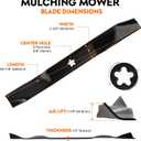 138971 42 inch 5-Star Mulching Blades for Craftsman LT1000 LT2000 YT3000 T110 Husqvarna YTH22V42 YTH18542 YTA18542 Poulan 42'' Deck Cut Lawn Tractor Zero-Turn Mower 127843 532138971 2-Pack, Black