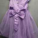 KAQININI Flower Girl Dress Wedding Guest Ruffle Tulle Satin Party Birthday Princess Dresses Pageant Gown Kids Short (7 Years, Light Purple)