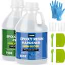 TAKIMO 68OZ Crystal Clear Epoxy Resin Kit - 1:1 Mixing Ratio, Bubble Free & Anti-Yellowing - High Gloss Casting & Coating Resin for Jewelry, River Tables, Bar Top, Countertops & Wood - Heat Resistant