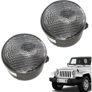 Turn Signal Light Covers 2007-2018 Compatible with Jeep Wrangler JK Turn Signal Housing with Clear Lens 68200290AA, 68200291AA Front Side Marker Light Housing Replacement LH/RH 2 Pcs