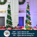 Joiedomi 5 FT Pop Up Christmas Green Tree with Lights, Collapsible Tinsel Christmas Tree Decorations with 50 Multicolor LED Lights and Ball Ornaments for Home Holiday Party Indoor Decor