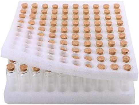 MaxMau 70 Small Glass Bottles with Cork Stoppers,15ml Glass Vials Tiny Jars for Wedding Favors Party Gift Room Decoration Seed Storing Containers Art Paint Display
