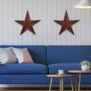 VIVICOMFY 15.5" 2Pcs Metal Barn Stars,Indoor or Outdoor Texas Stars Art,Red Black Rustic Vintage Western Country Farmhouse Home Wall Decor, 15.5inchSet of 2)