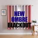 G2000 Blackout Curtains & Drapes for Bedroom Living Room 63 Inch Length Pink and Greyish White Room Darkening Window Treatments Ombre Thermal Insulated Light Blocking Grommet Backdrop 2 Panels Set